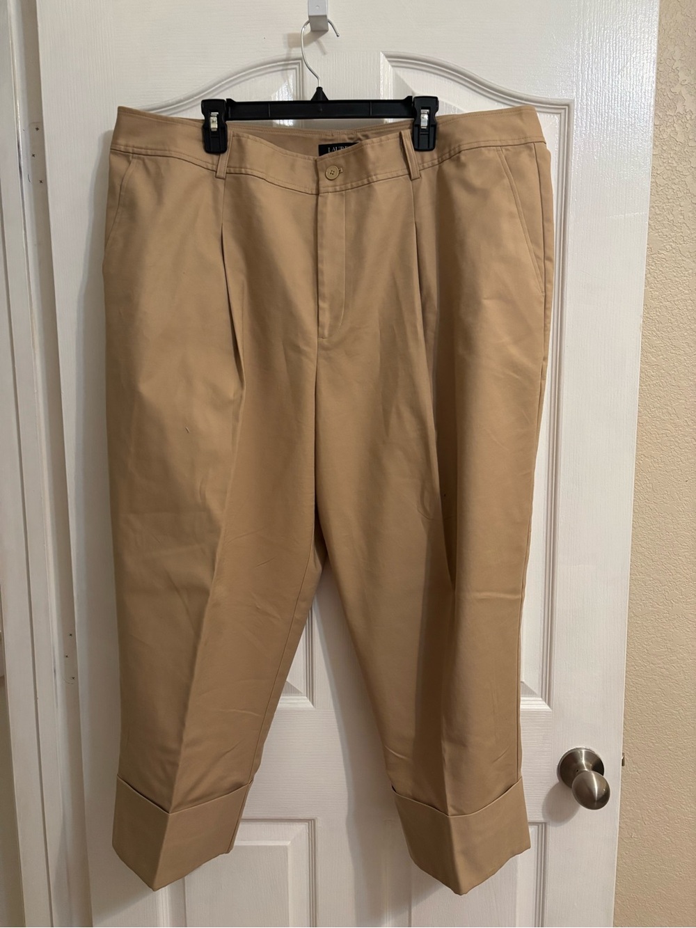 Ralph Lauren Tan Pleated Chino Pants